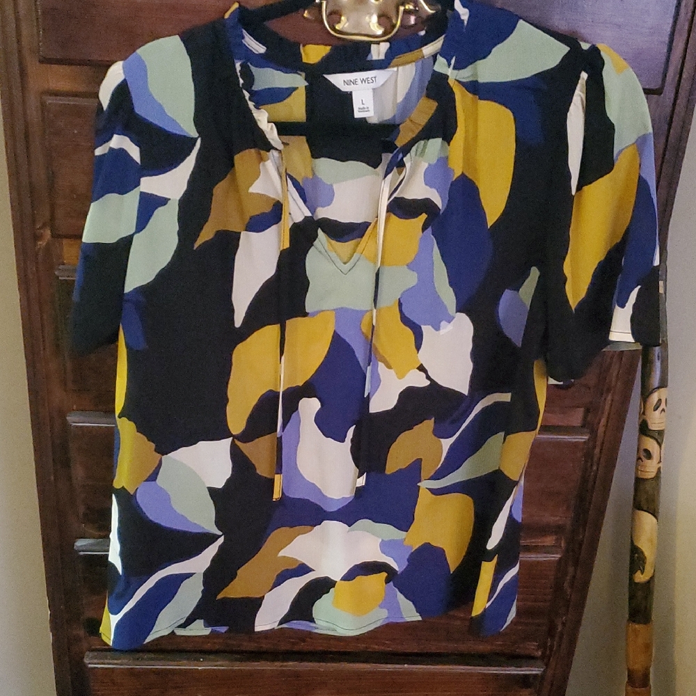 Nine West Women's Multicolor Abstract Top